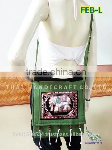 Thai Embroidered HMONG Hill Tribe Tote Handbag