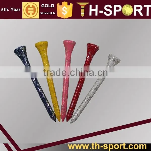 Professional golf tees with shinny cover