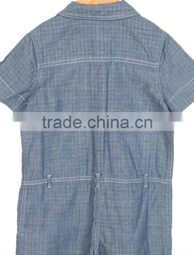 2017 Children custom baby clothes button up romper cotton jumpsuit infant toddler kids clothing