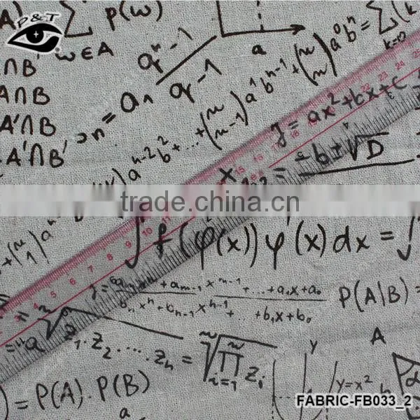 1.50m Preppy Style Formula & Equation Pattern Linen/Cotton Canvas Fabric Zakka Patchwork Fabric