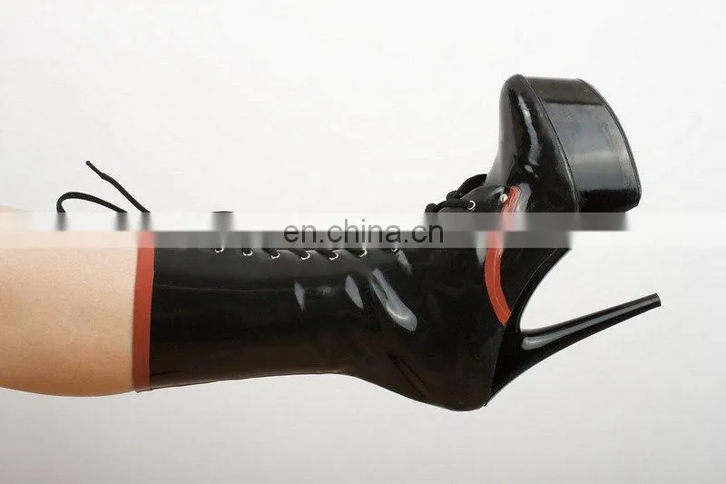 Latex lacing boots