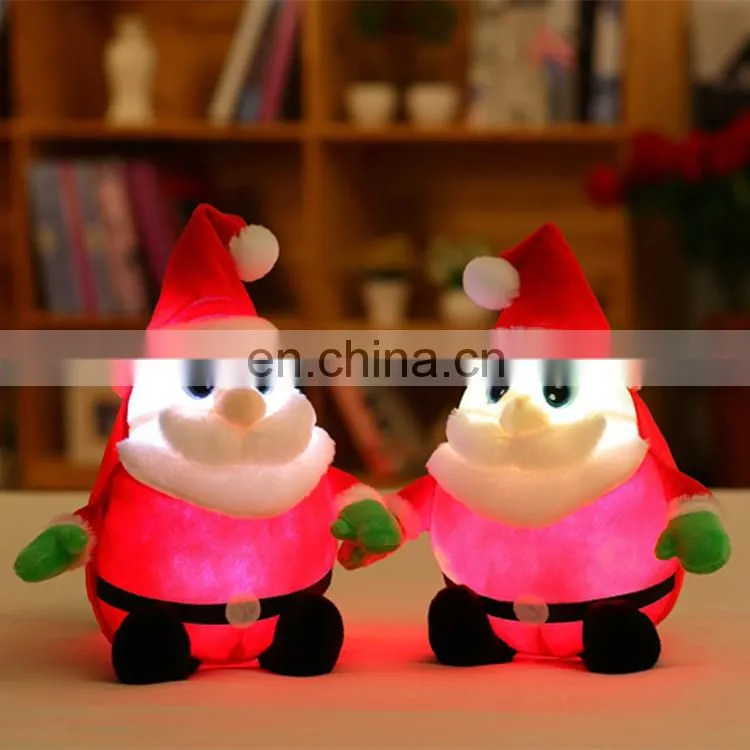 Cute Plush Toy Christmas Musical Santa with Light
