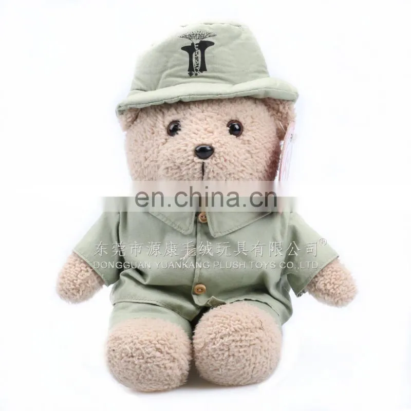 Custom plush stuffed teddy bear toy with clothes for giveaway