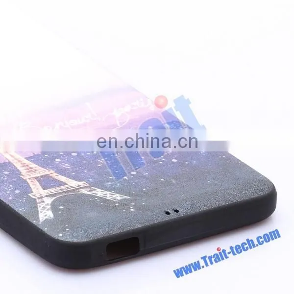 Silk Grain Leather Skin Colorful Painting Soft TPU Back Case for HTC Desire 728