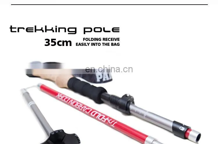 PandaBear 5 Sections Lightweight Carbon Fiber Folding walking stick
