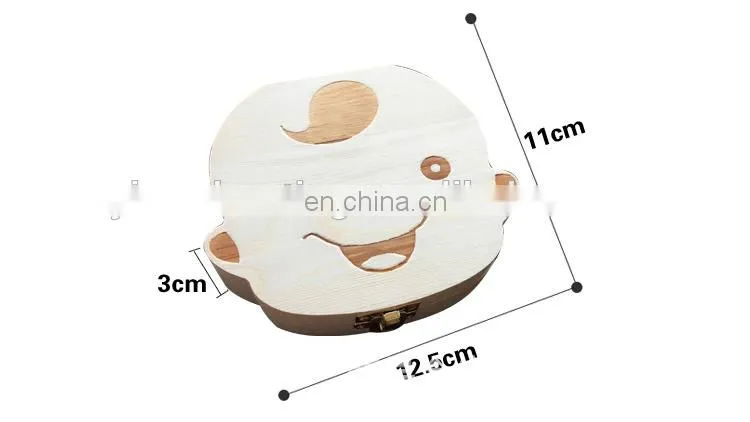 2017 Pure natural wood girls and boys baby teeth box