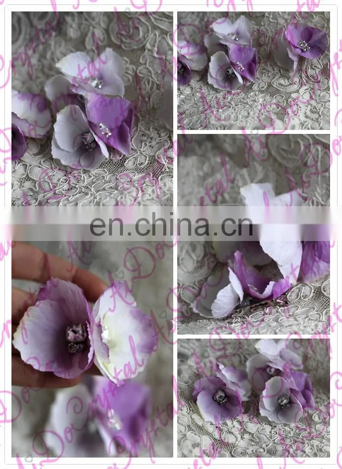 Aidocrystal light purple flower hair clip,handmade hair pins wedding fascinators