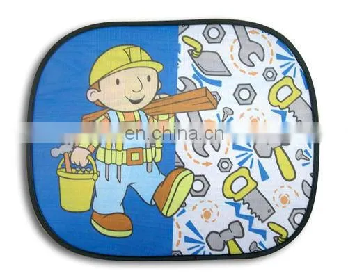 Folding silver polyester car sunshade