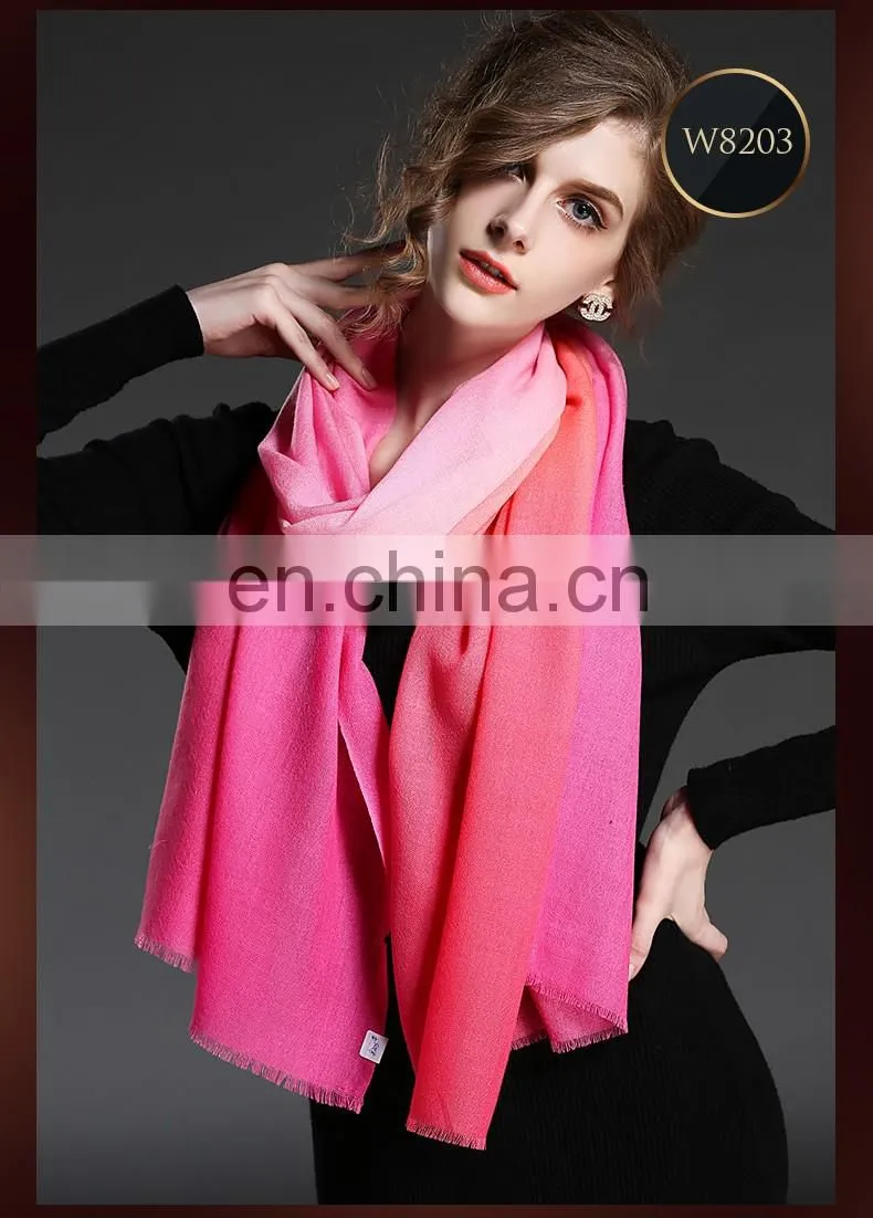 Factory supply lady scarf 100% double sided wool scarf, dubai muslim scarf