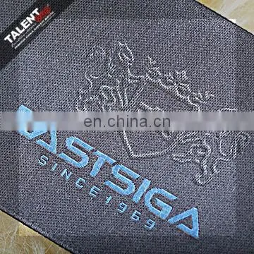 Custom 3D cubic hot stamping sculpture brand logo woven label for garment
