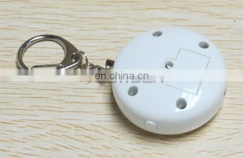 Promotional Gift Round Shaped Mini Keychain Personal Alarm With LED Light
