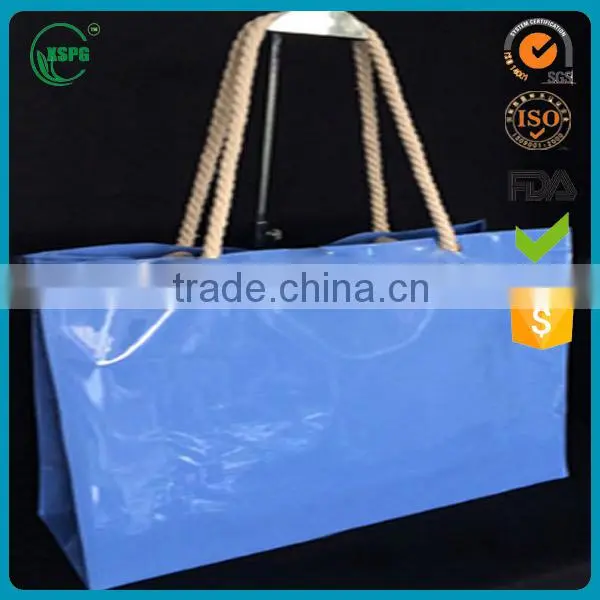 fashionable and clear pvc packaging shoulder or handle recyle bag