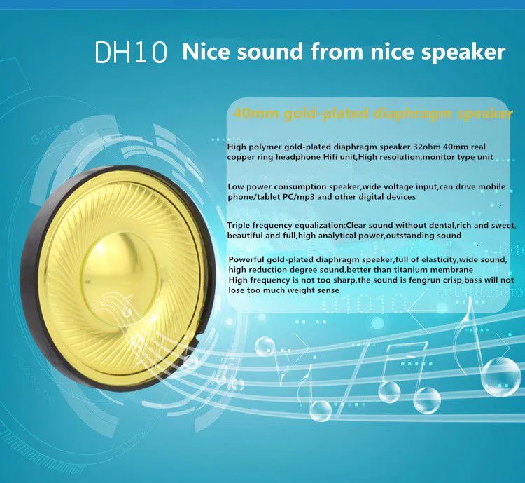 High End Oem Small 40Mm Speaker Driver For Headphone