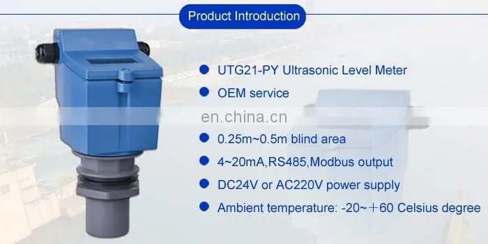 Taijia ultrasonic level meter sensor utg21-py flange ultrasonic level transmitter
