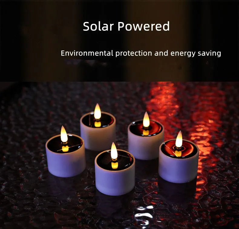 Solar Garden Light Outdoor Waterproof Home Nightlight Garden Decoration Tabletop Balcony Decoration Candle Flame Light