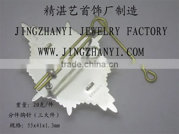 customized solid 925 silver brooches
