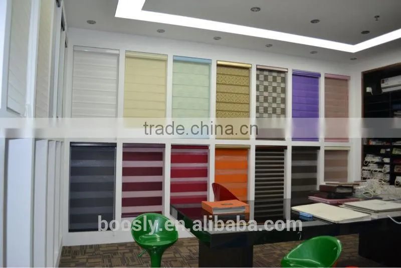 Hotel Motorized Shower Curtain with Pure Color Zebra Blind Fabric