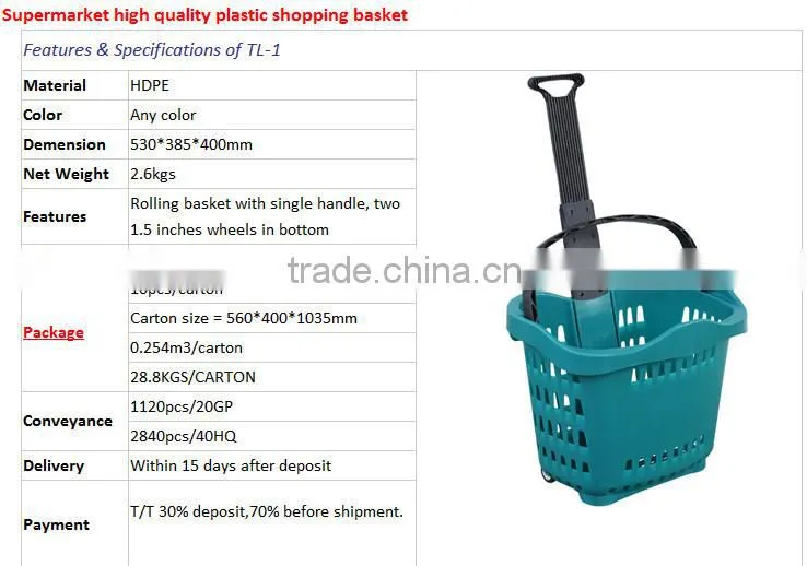 plastic shopping basket with wheels shopping rolling basket with wheels