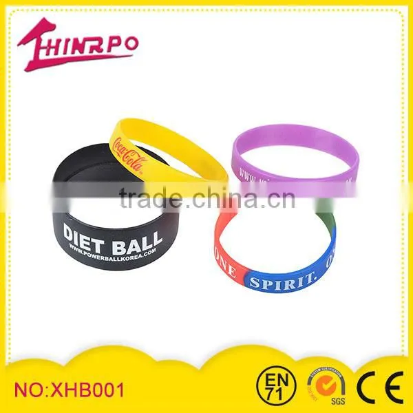Custom logo Silicone wrist bands rubber bracelet printing debossed embossed