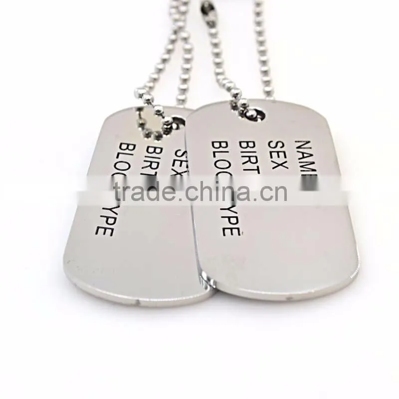 wholesale fashion jewelry custom laser logo words stainless steel couple pendant