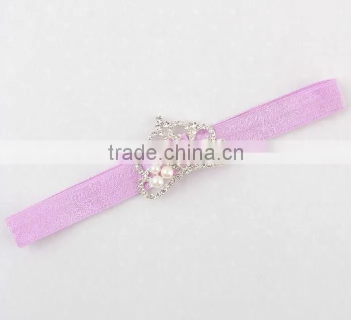 European kids headbands new arrival baby girl pearls crown headbands infant baby elastica hair bands