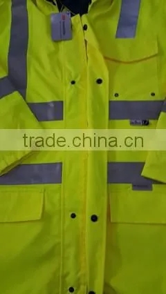 EN471 His -vis raincoat with reflective reflective