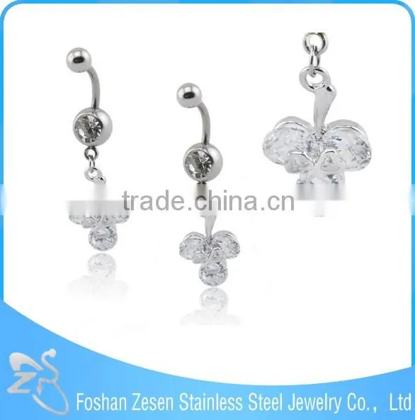 Women Navel Ring Butterflies Belly Button Ring Body Jewelry