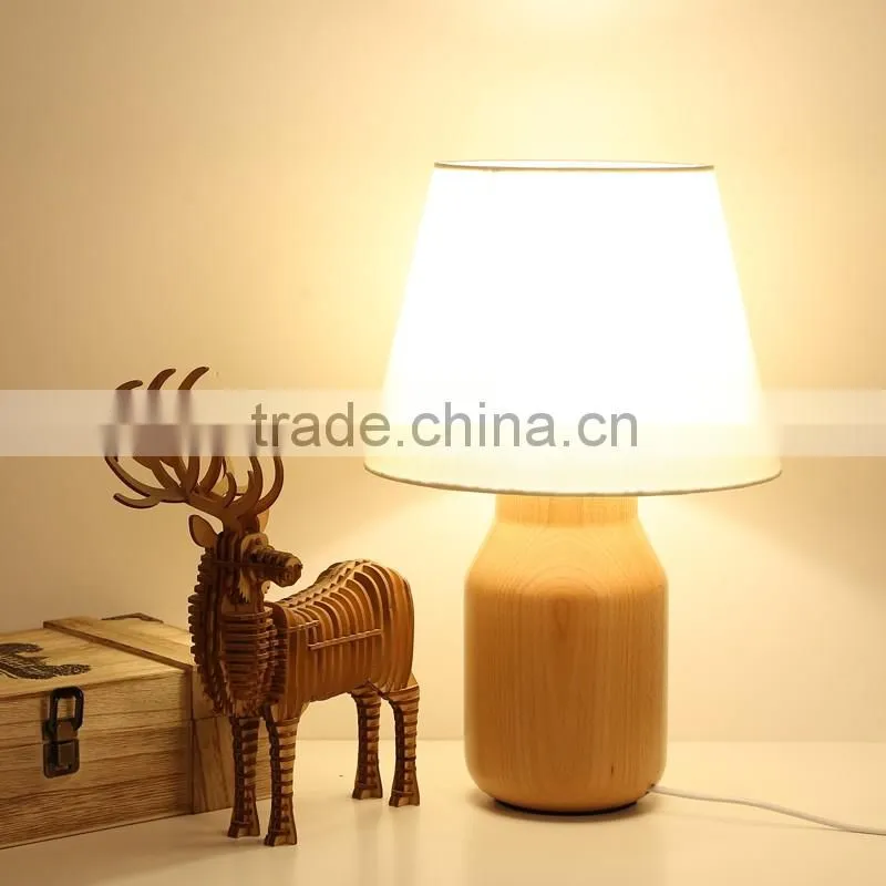 LED Wood table Light JK-879-20 Factory Price European Style Wood Base Table Lamp/lighting/led Table Light LED Wood table lamp
