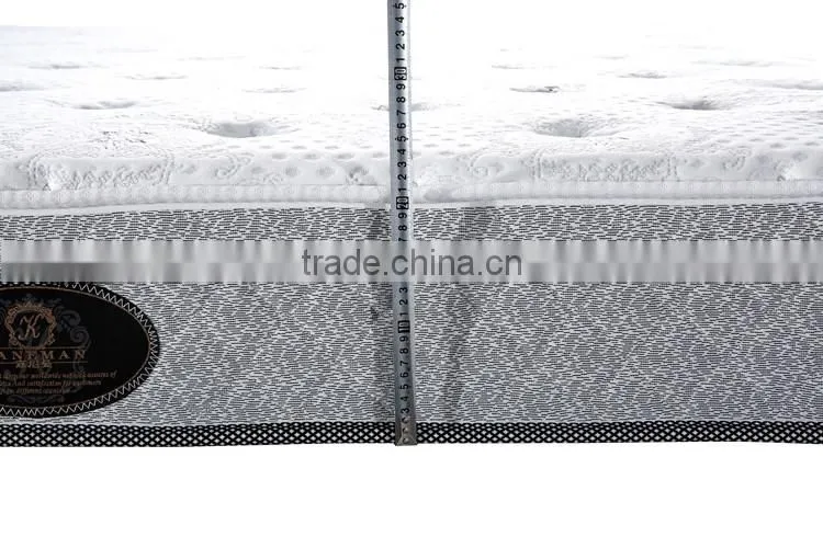 Luxury bedroom set euro pillow top pocket spring mattress with nice cover