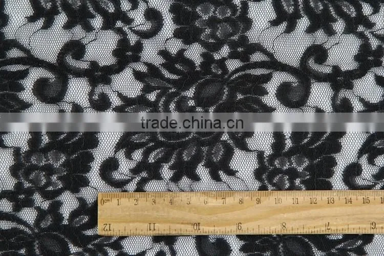 wholesale cheap sexy black 100 poly voile lace embroidered fabric