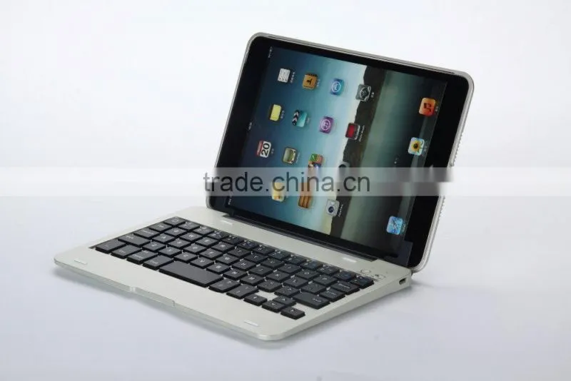 Hot selling Bluefinger keyboard case cover for iPad Mini with detacable cover,calmshell keyboard,