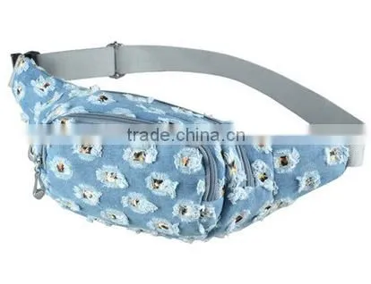 Waterproof Shoulder Denim Chest Pack Bag Waist Belt Pouch Outdoors Men Womens Waist bags