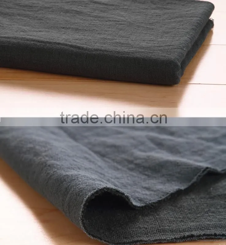 Double solid color washed cotton fabric