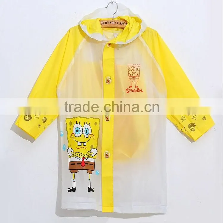 Manufacturers selling cartoon children raincoat with a thick poncho bag