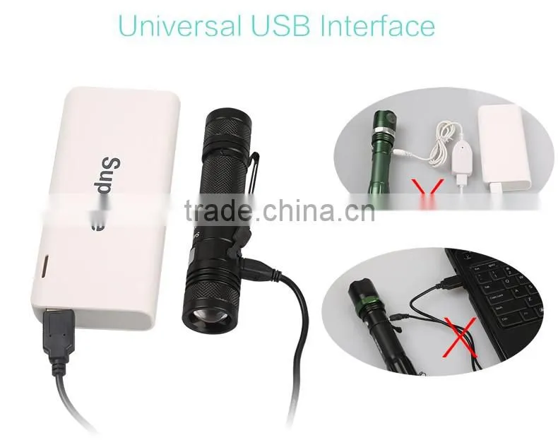 Good quality aluminum durable USB flashlight A2