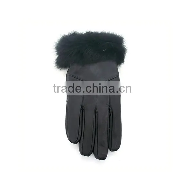 Custom winter glove wholesale, ladies leather glove for woman