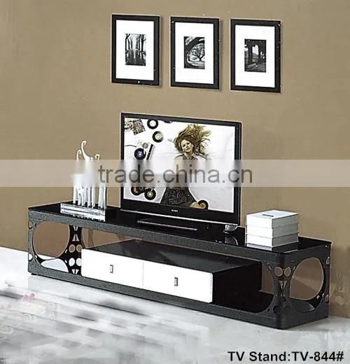 Unique black tempered glass top TV Stand(TV-819#)