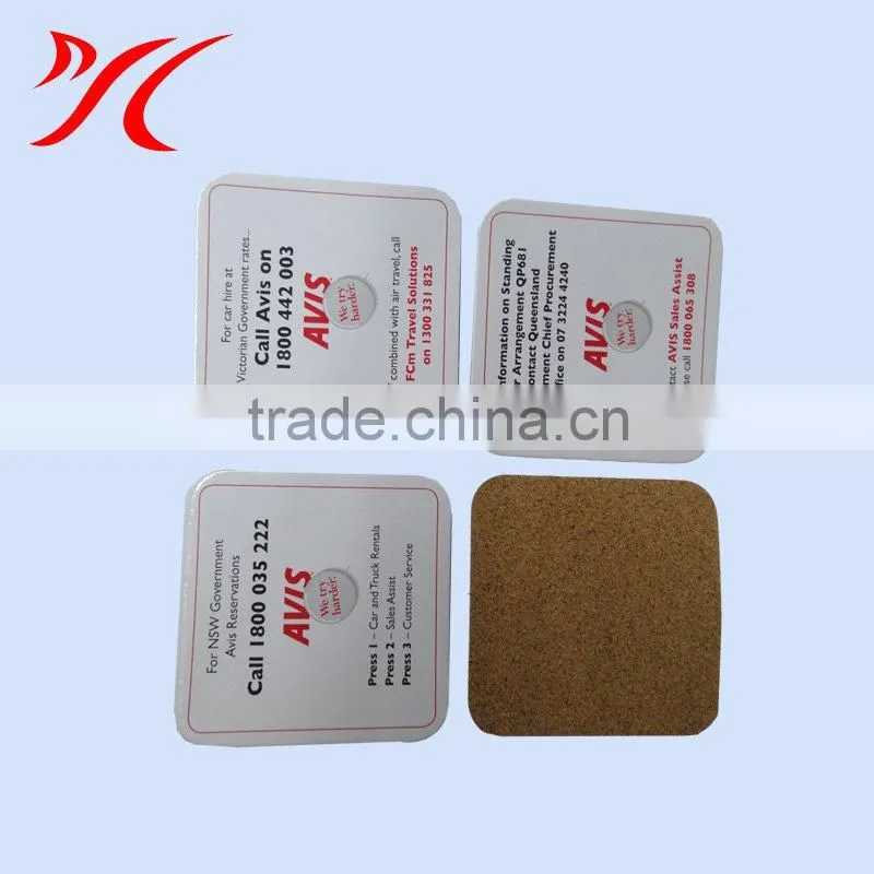 round tin coaster set with colorful print