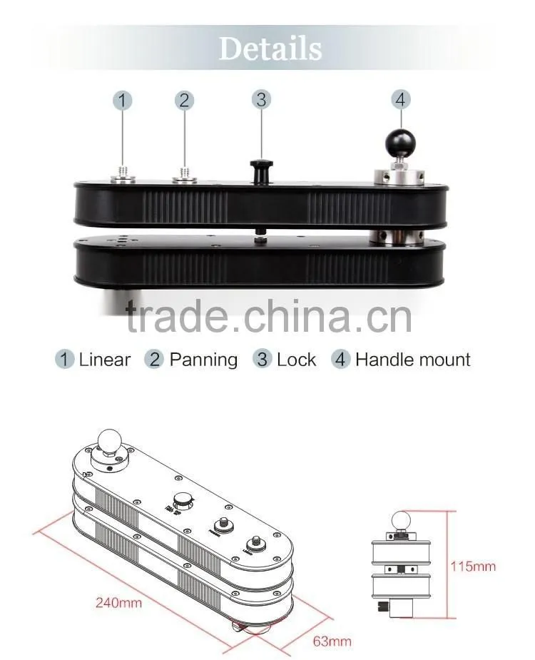 New research top sale aluminium alloy auto pan shot wide angle shot dslr 4x extension slider video camera slider