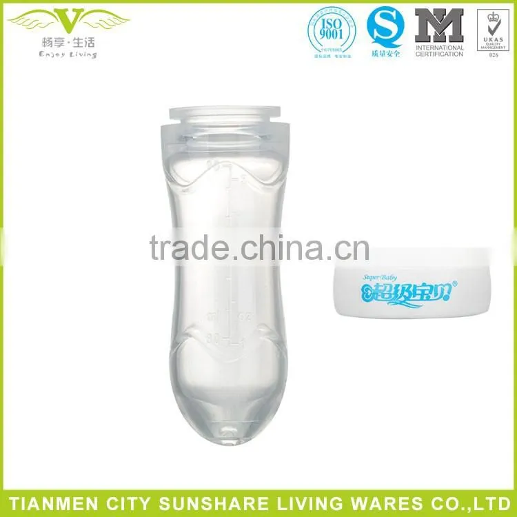 90ML/3OZ Silicone Squeeze Baby Feeding Bottle With Spoon Baby Bottles