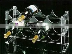 Home Design Clear Acrylic Decoration Waving White/Red Wine Bottle Display Rack Beverage Storage Houseware Acryl Plastic Holder