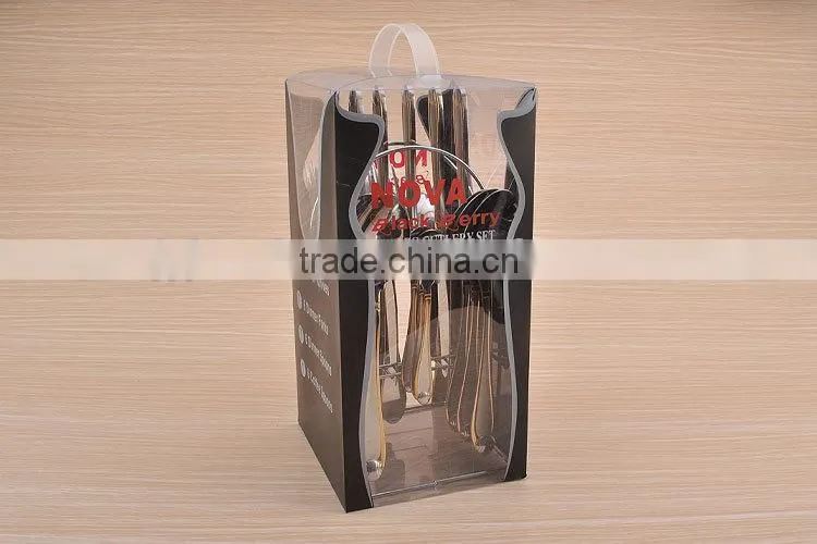 High ranking 24 pcs stainless steel cutlery set with wire stand