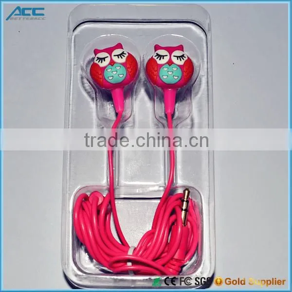 3D PVC Cute Carton Earphone For Kids