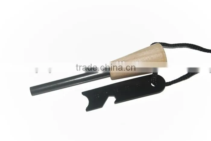2014 New camping Survival Wood Fire Starter Survival wooden Flint