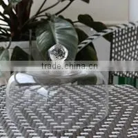 Leadfree customized size storage food candy jar bubble stem with ball lid clear transparent colored decal