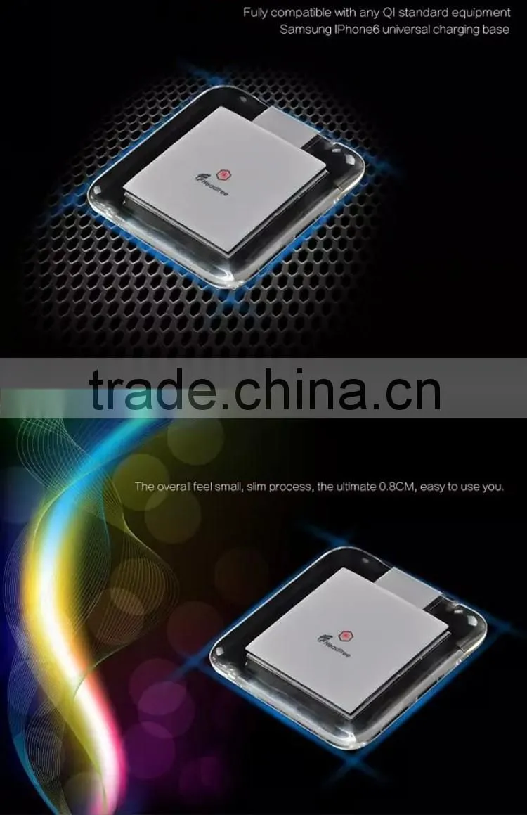 Transparent lighting QI univeral charger wireless phone charger for iPhone 6