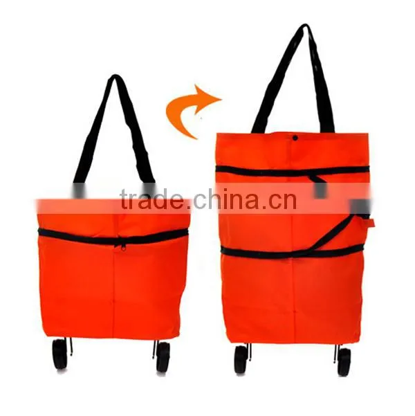 Foldable Shopping Trolley Bag/Vegetable Shopping Trolley Bag With Wheels/ Outdoor Trolley Bag