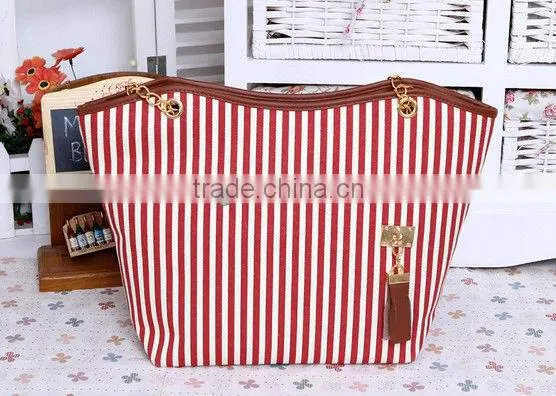 2013 New tassel style cotton canvas tote bag, simple cotton canvas tote bag