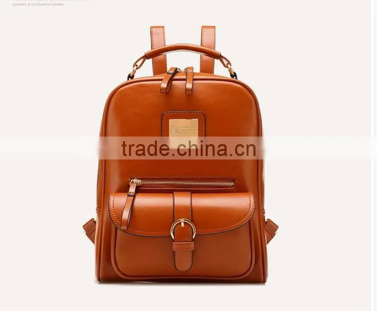 New beautiful girl brown backpack Fashion school bag