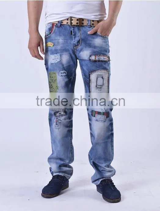 High Quality New Fashion Designer Jeans Men Distrressed Casual Denim Mens Jeans